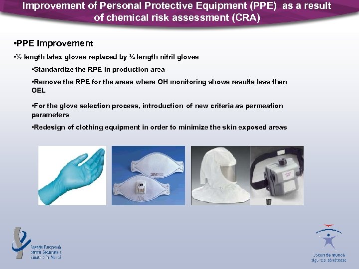 Improvement of Personal Protective Equipment (PPE) as a result of chemical risk assessment (CRA)