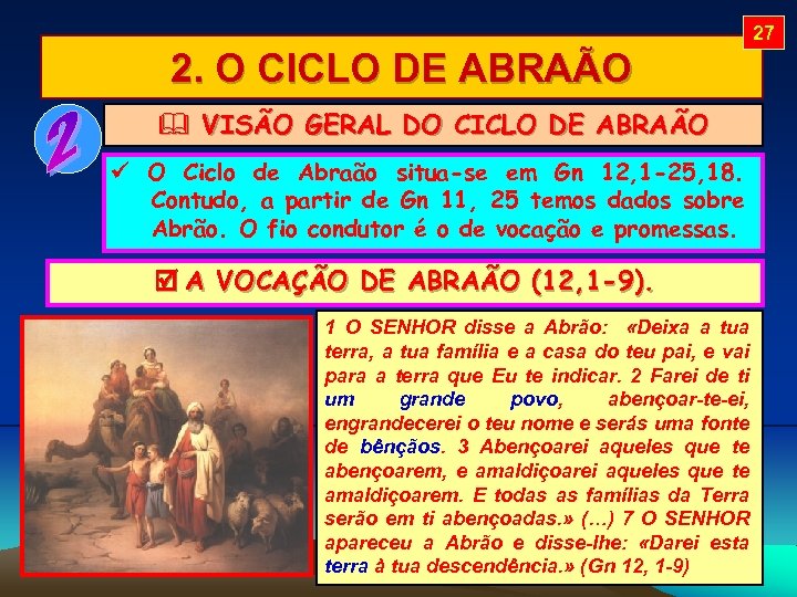 27 2. O CICLO DE ABRAÃO VISÃO GERAL DO CICLO DE ABRAÃO O Ciclo