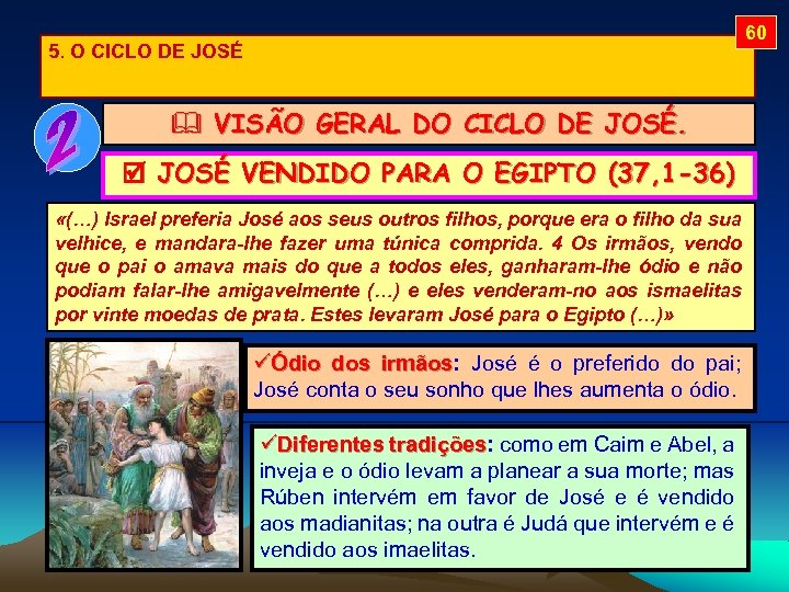 60 5. O CICLO DE JOSÉ VISÃO GERAL DO CICLO DE JOSÉ VENDIDO PARA