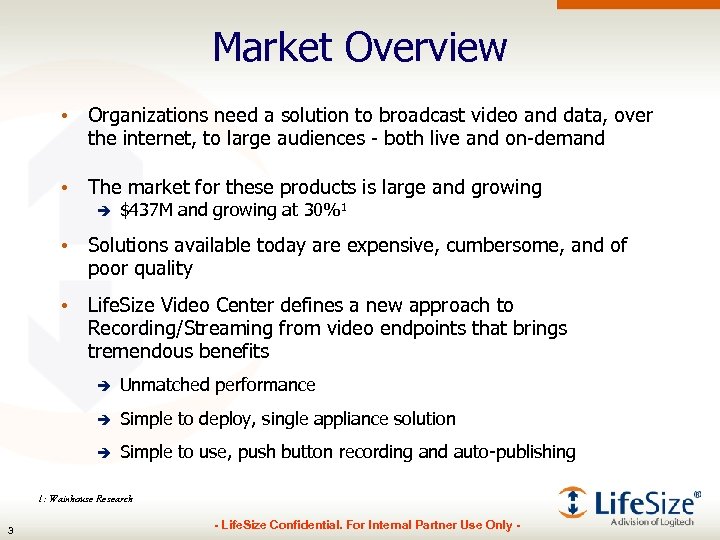 Market Overview • Organizations need a solution to broadcast video and data, over the