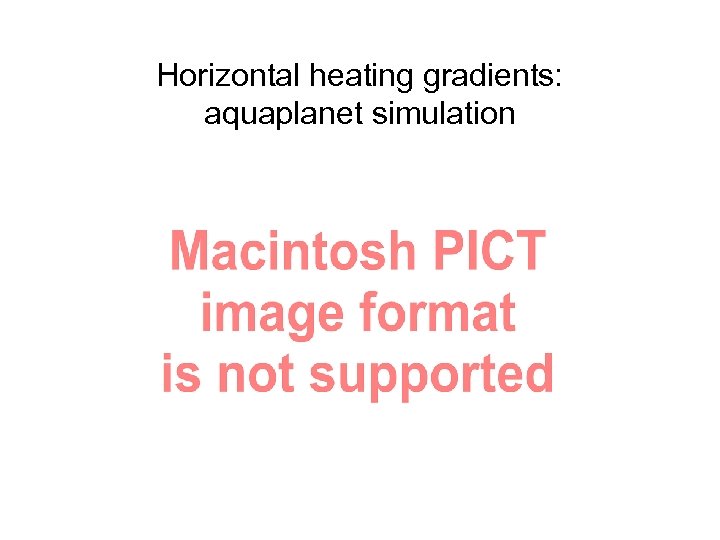 Horizontal heating gradients: aquaplanet simulation 