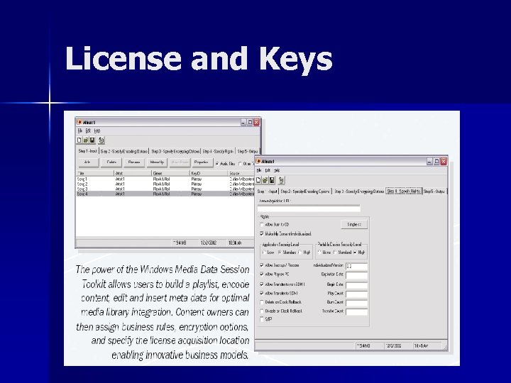 License and Keys 