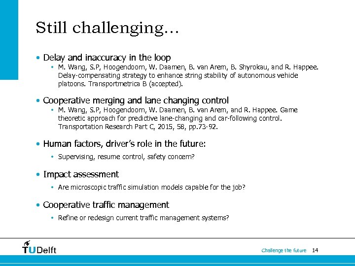 Still challenging… • Delay and inaccuracy in the loop • M. Wang, S. P,