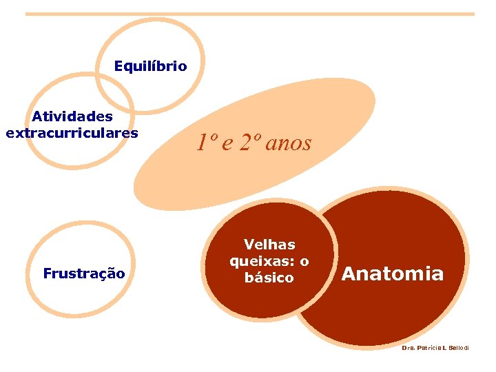 Equilíbrio Atividades extracurriculares Frustração 1º e 2º anos Velhas queixas: o básico Anatomia Dra.