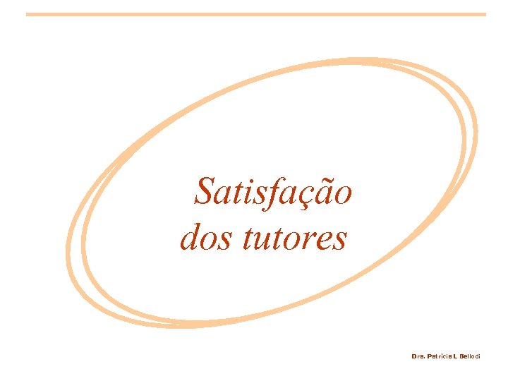 Satisfação dos tutores Dra. Patrícia L Bellodi 