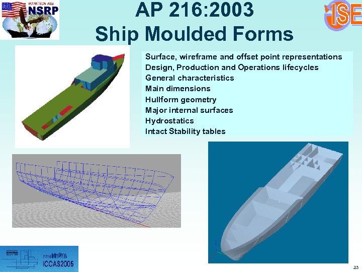 AP 216: 2003 Ship Moulded Forms Surface, wireframe and offset point representations Design, Production