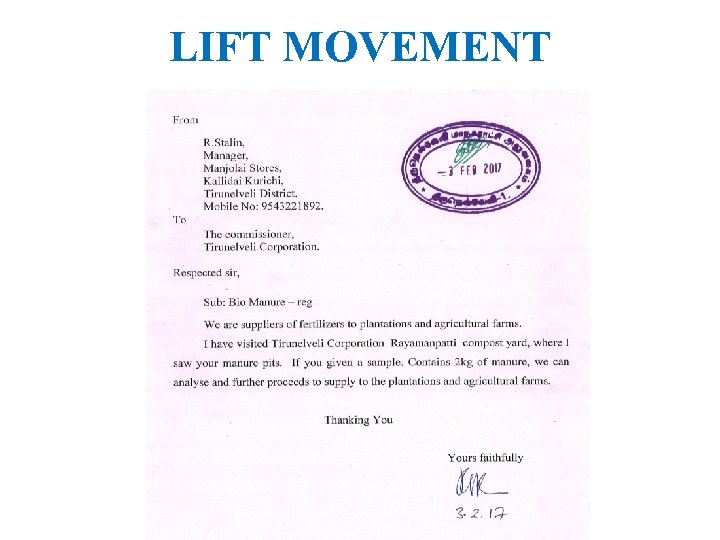 LIFT MOVEMENT 