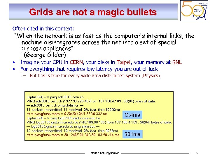 Grids are not a magic bullets Often cited in this context: “When the network