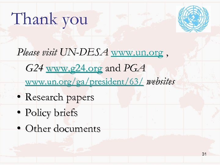 Thank you Please visit UN-DESA www. un. org , G 24 www. g 24.