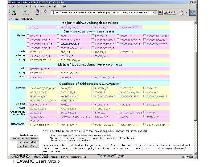 April 12 - 13, 2006 HEASARC Users Group Tom Mc. Glynn 
