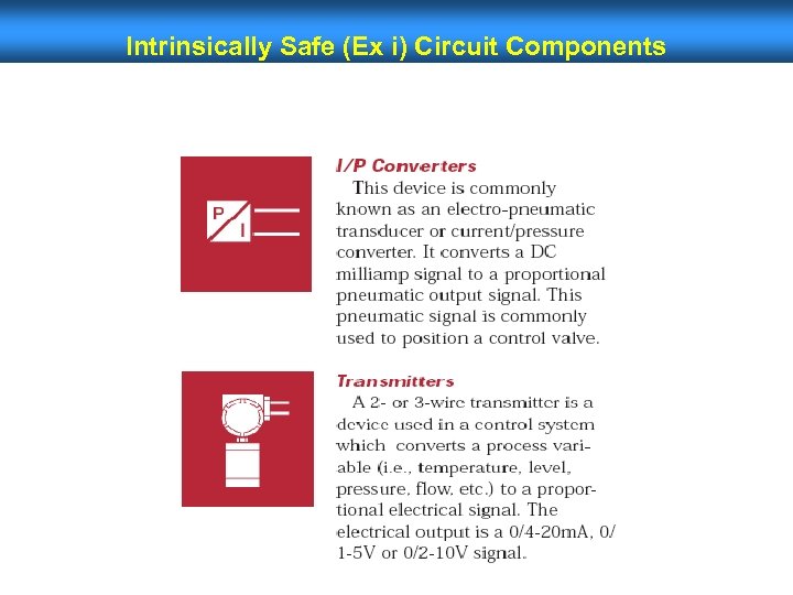 Intrinsically Safe (Ex i) Circuit Components 