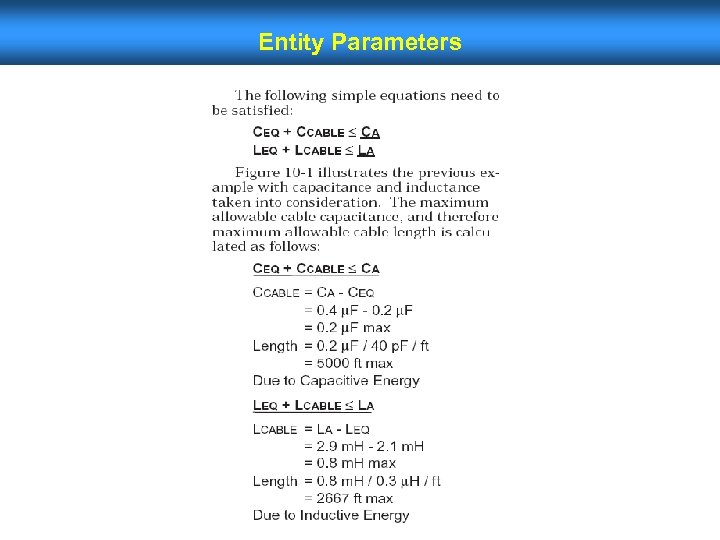 Entity Parameters 