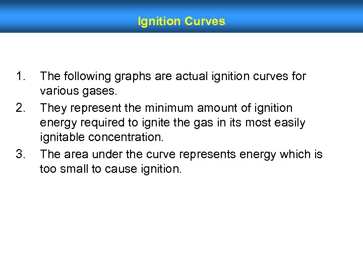 Ignition Curves 1. 2. 3. The following graphs are actual ignition curves for various