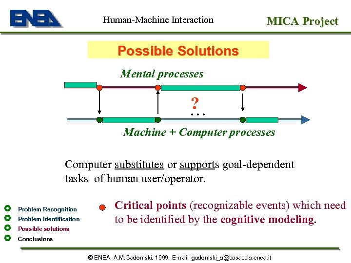 Human-Machine Interaction MICA Project Possible Solutions Mental processes ? . . . Machine +