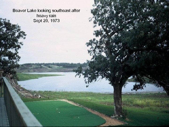 Beaver Lake looking southeast after heavy rain Sept 20, 1973 7 