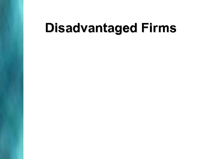 Disadvantaged Firms 