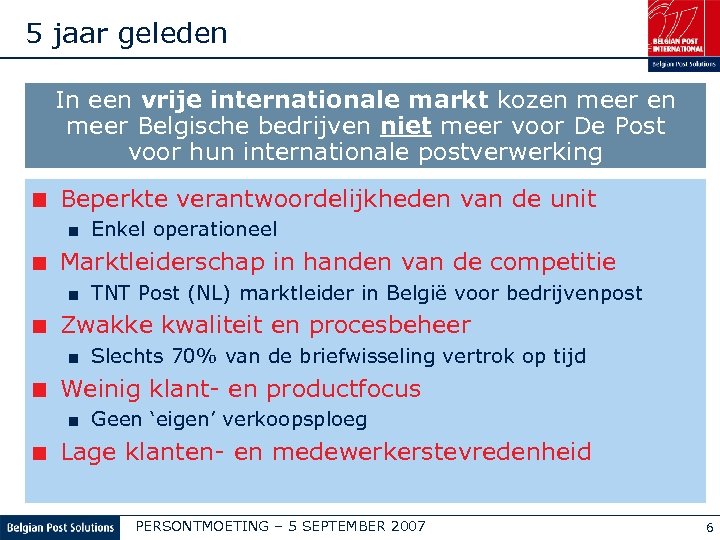 5 jaar geleden In een vrije internationale markt kozen meer Belgische bedrijven niet meer