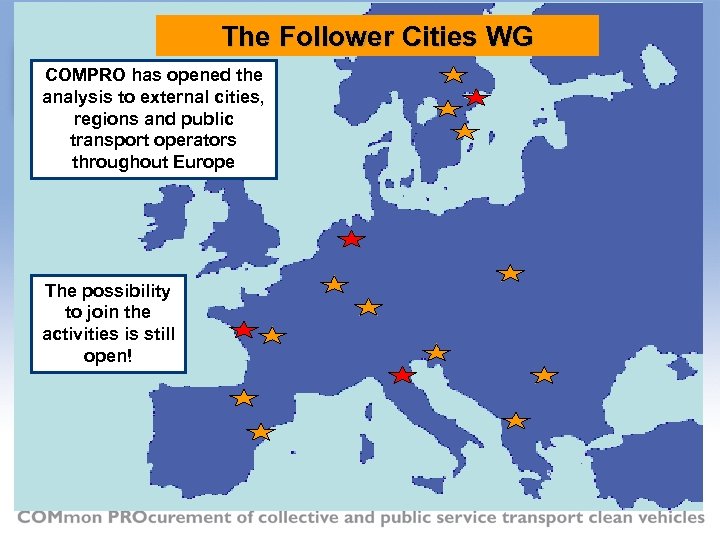 The Follower Cities WG COMPRO has opened the analysis to external cities, regions and