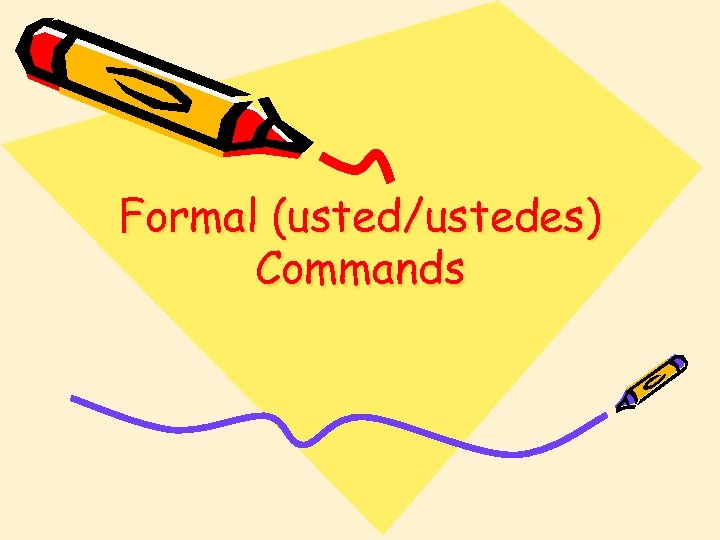 Formal (usted/ustedes) Commands 