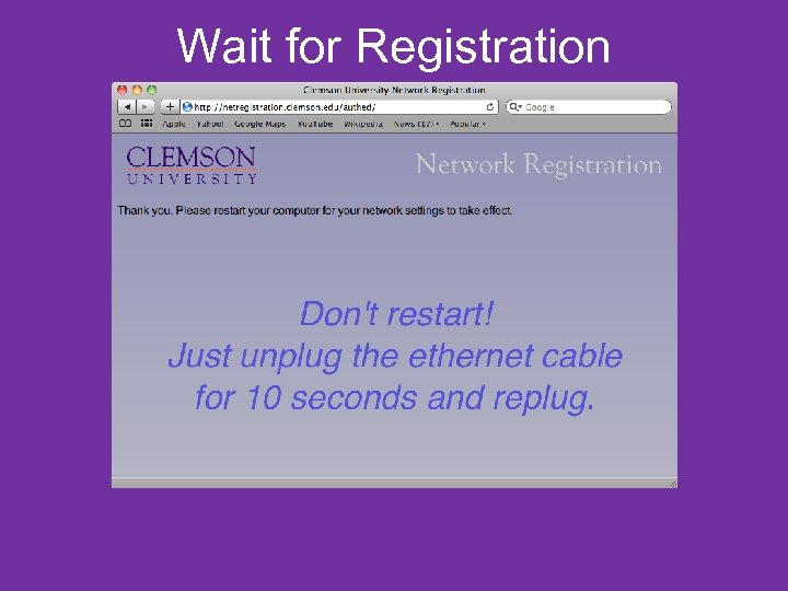 Wait for Registration 