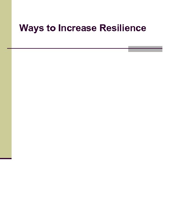 Ways to Increase Resilience 