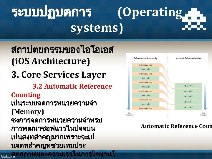 ระบบปฏบตการ (Operating systems) สถาปตยกรรมของไอโอเอส (i. OS Architecture) 3. Core Services Layer 3. 2 Automatic