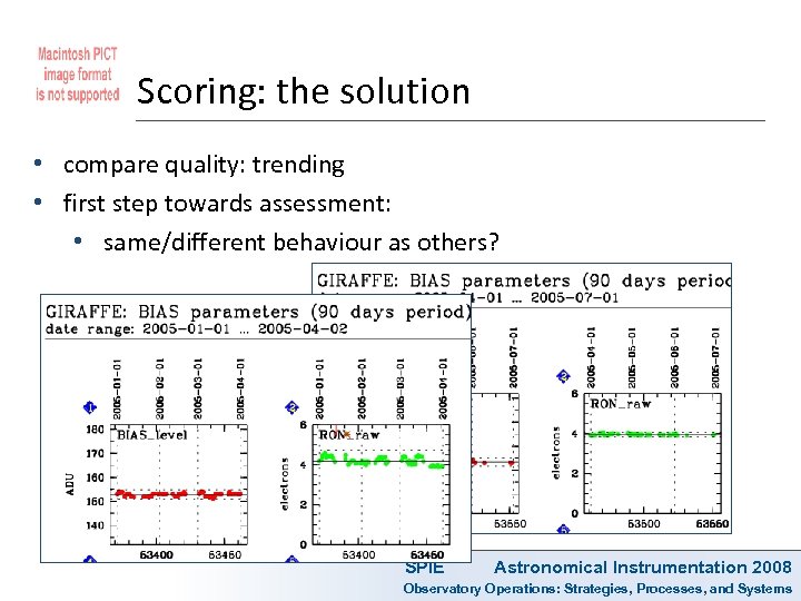 Scoring: the solution • compare quality: trending • first step towards assessment: • same/different