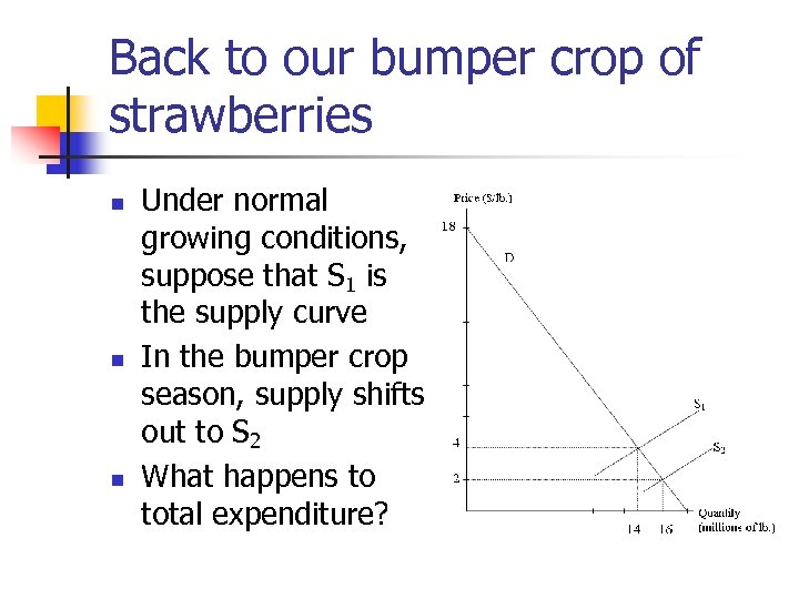Back to our bumper crop of strawberries n n n Under normal growing conditions,
