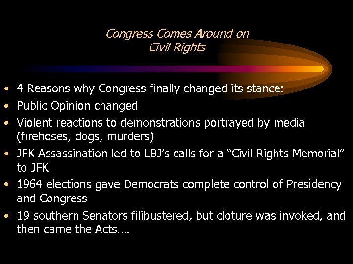 Congress Comes Around on Civil Rights • 4 Reasons why Congress finally changed its