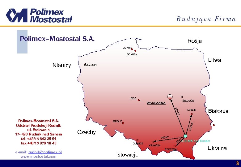  Polimex–Mostostal S. A. Rosja GDYNIA GDAŃSK Niemcy Litwa SZCZECIN ŁÓDŹ SIEDLCE WARSZAWA 27