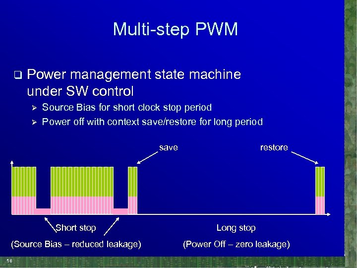 Multi-step PWM q Power management state machine under SW control Ø Ø Source Bias