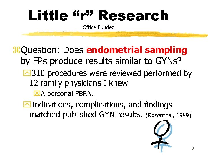 Little “r” Research Office Funded z. Question: Does endometrial sampling by FPs produce results