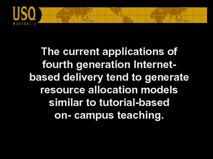 The current applications of fourth generation Internetbased delivery tend to generate resource allocation models