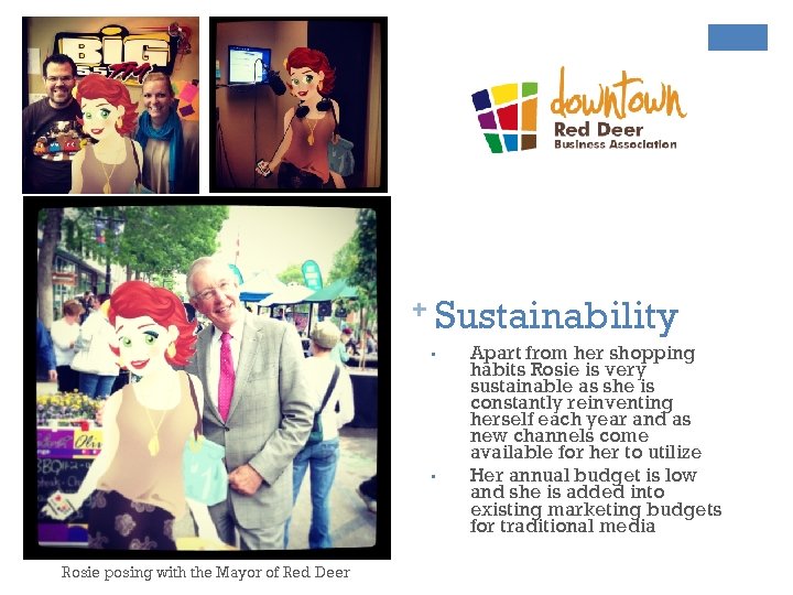 + Sustainability • • Rosie posing with the Mayor of Red Deer Apart from