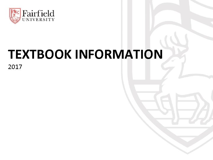 TEXTBOOK INFORMATION 2017 