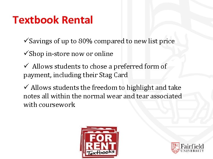 Textbook Rental üSavings of up to 80% compared to new list price üShop in-store