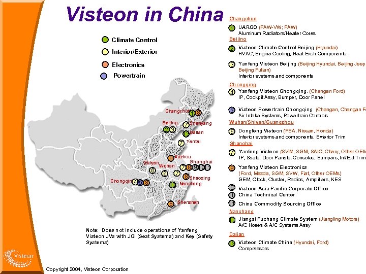 Visteon in China Changchun 1 UARCO (FAW-VW; FAW) Aluminum Radiators/Heater Cores Beijing Climate Control