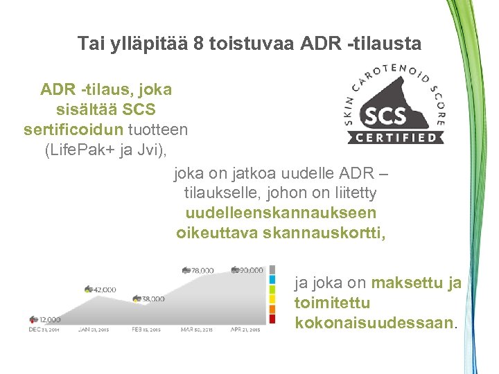 Tai ylläpitää 8 toistuvaa ADR -tilausta 2. Dispositivo ADR -tilaus, joka sisältää SCS sertificoidun