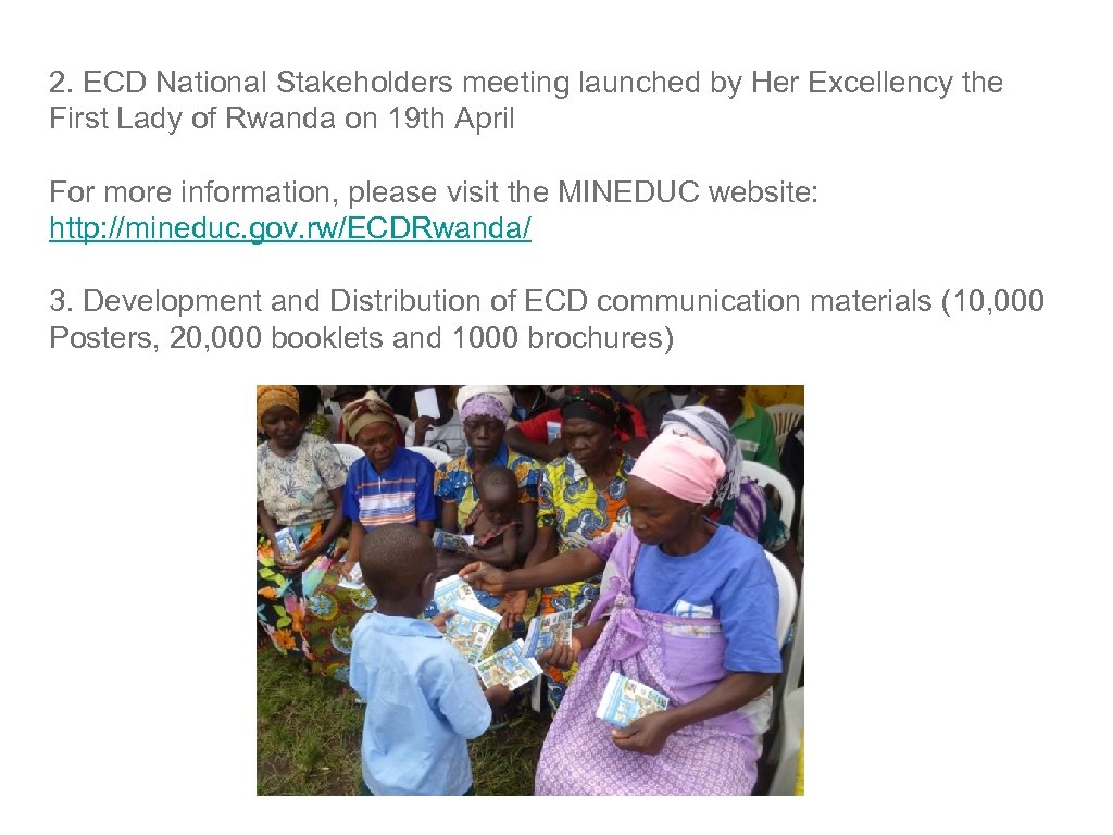 2. ECD National Stakeholders meeting launched by Her Excellency the First Lady of Rwanda