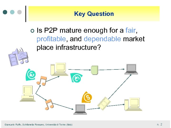 Key Question ¢ Is P 2 P mature enough for a fair, profitable, and