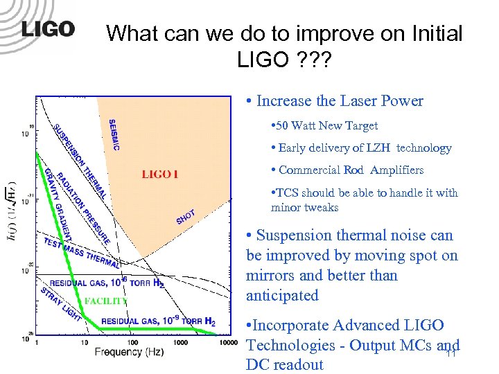 What can we do to improve on Initial LIGO ? ? ? • Increase