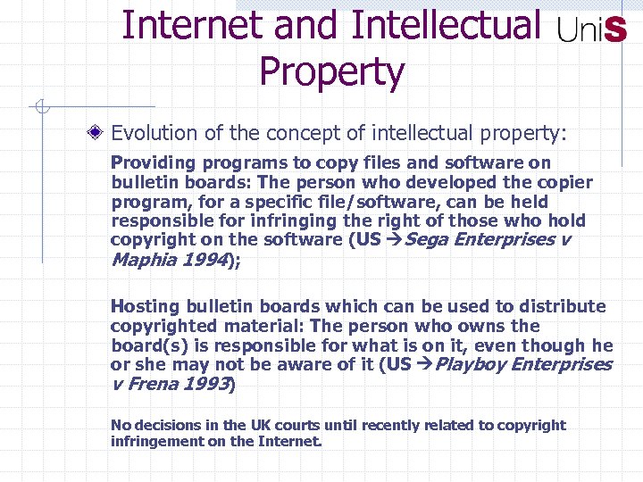 Internet and Intellectual Property Evolution of the concept of intellectual property: Providing programs to