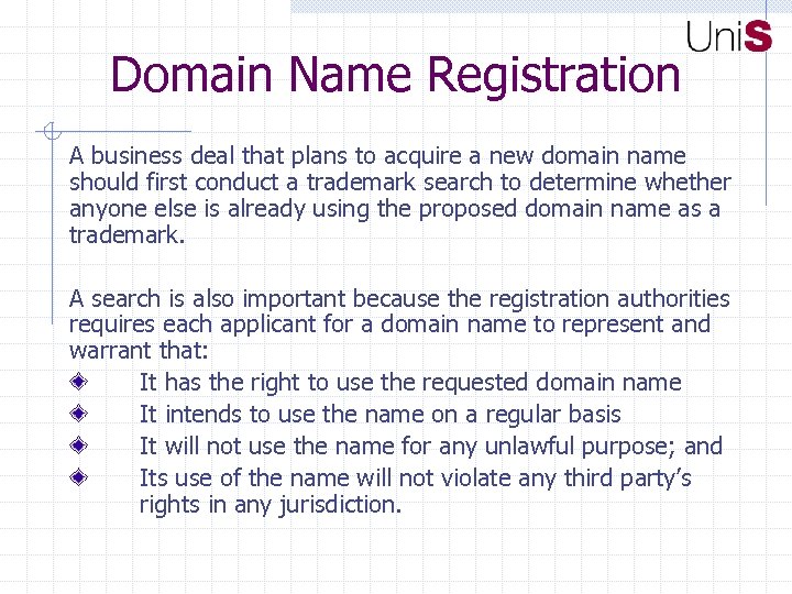 Domain Name Registration A business deal that plans to acquire a new domain name