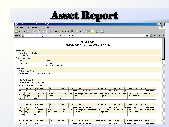 Asset Report 