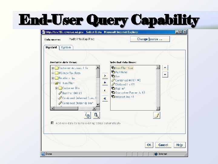 End-User Query Capability 