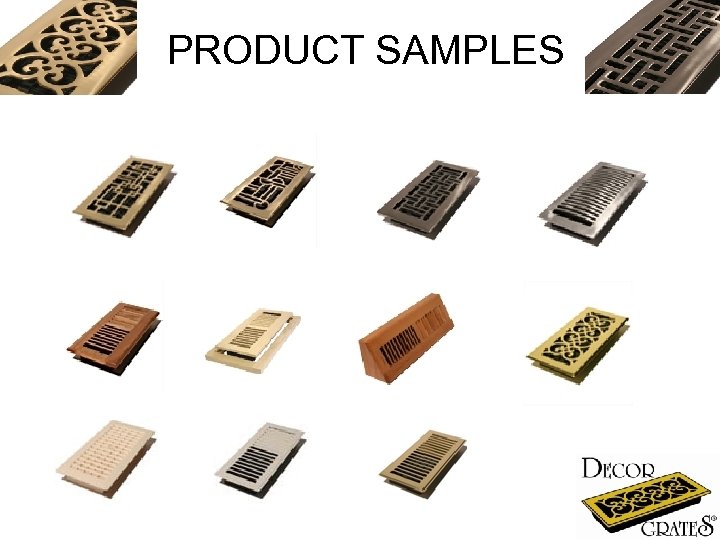 PRODUCT SAMPLES 