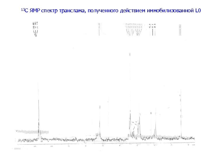 13 С ЯМР спектр транслама, полученного действием иммобилизованной L 0 