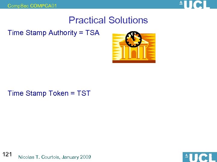 Comp. Sec COMPGA 01 Practical Solutions Time Stamp Authority = TSA Time Stamp Token