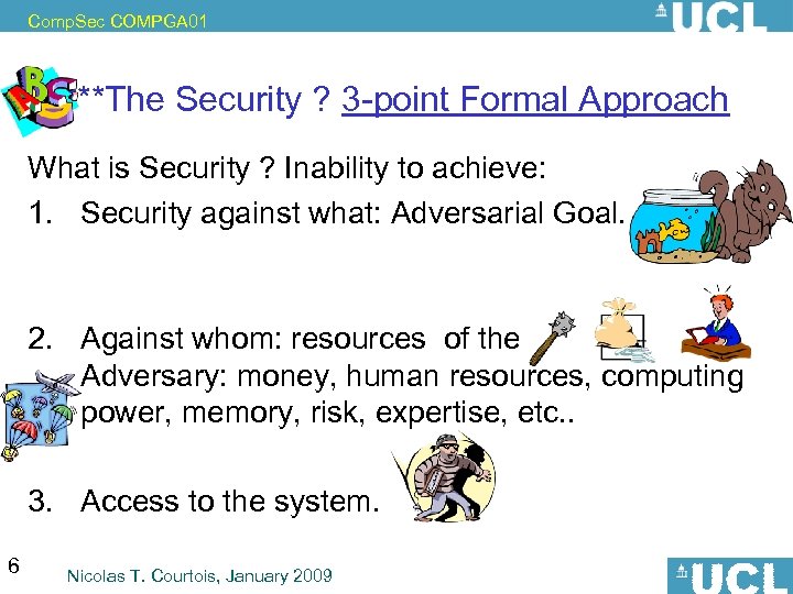 Comp. Sec COMPGA 01 ***The Security ? 3 -point Formal Approach What is Security