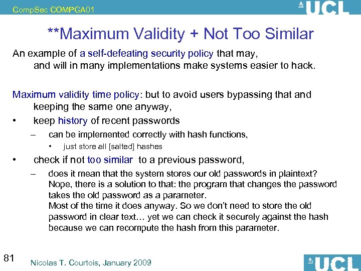 Comp. Sec COMPGA 01 **Maximum Validity + Not Too Similar An example of a